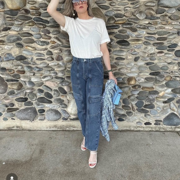 Agolde Cooper Relaxed Straight Cargo Jeans - Picture 1 of 4